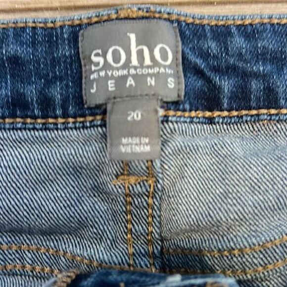 Women’s Soho New York jeans Plus size 20 denim distressed ripped Bermuda shorts - Picture 7 of 9